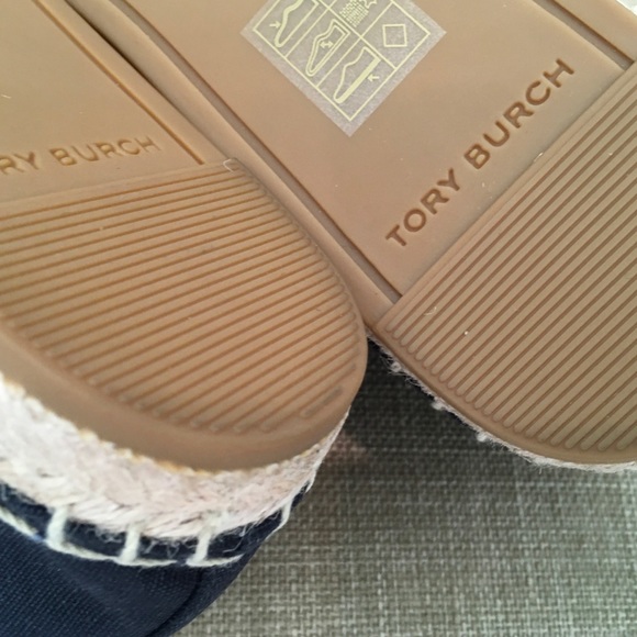 Tory Burch Ines Embellished Logo Flat Casual Canvas Espadrille, Sz 8 - Picture 12 of 13